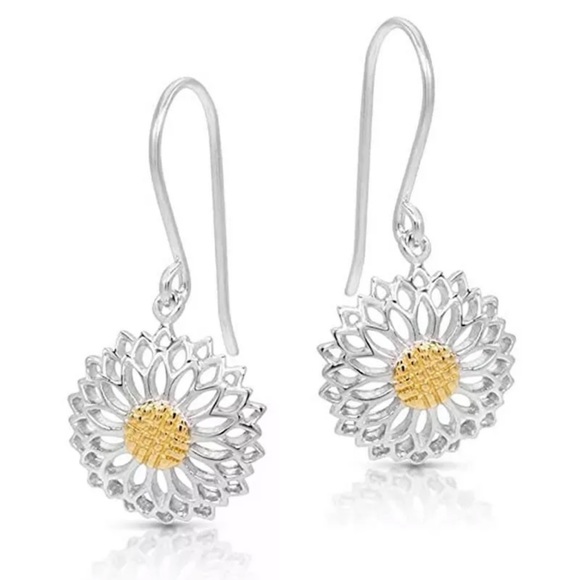 Jewelry - Fashion Flower Jewelry 925 Silver Drop Earrings